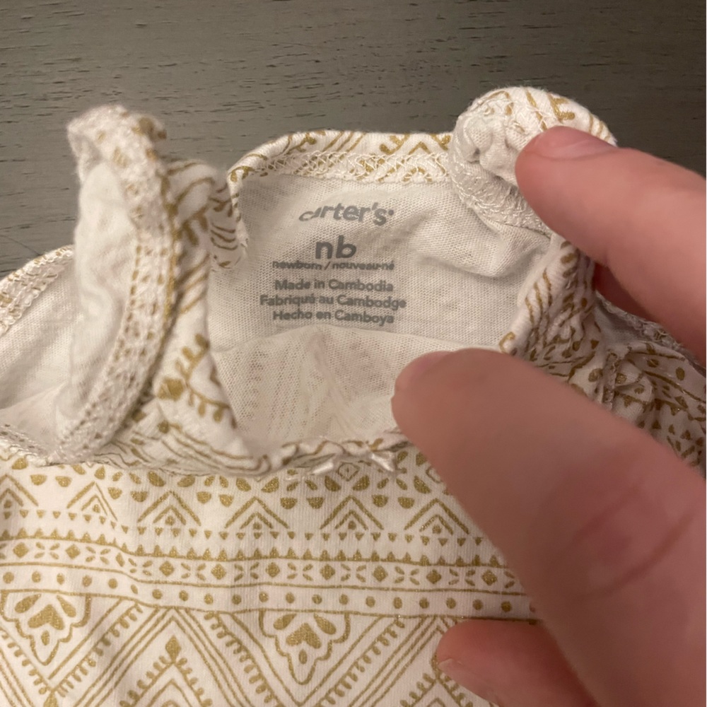 Carter’s Newborn Baby Girl Pink, Black and Tan Onsies Outfits Bundle NWOT - Picture 12 of 14